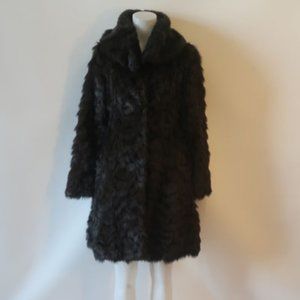 Laundry By Shelli Segal Black Faux Fur Coat